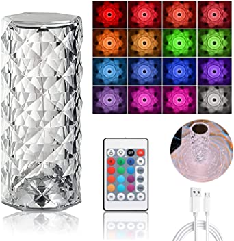 Diamond Rose Crystal Lamp & Rechargeable Usb Table Lamp - My Store